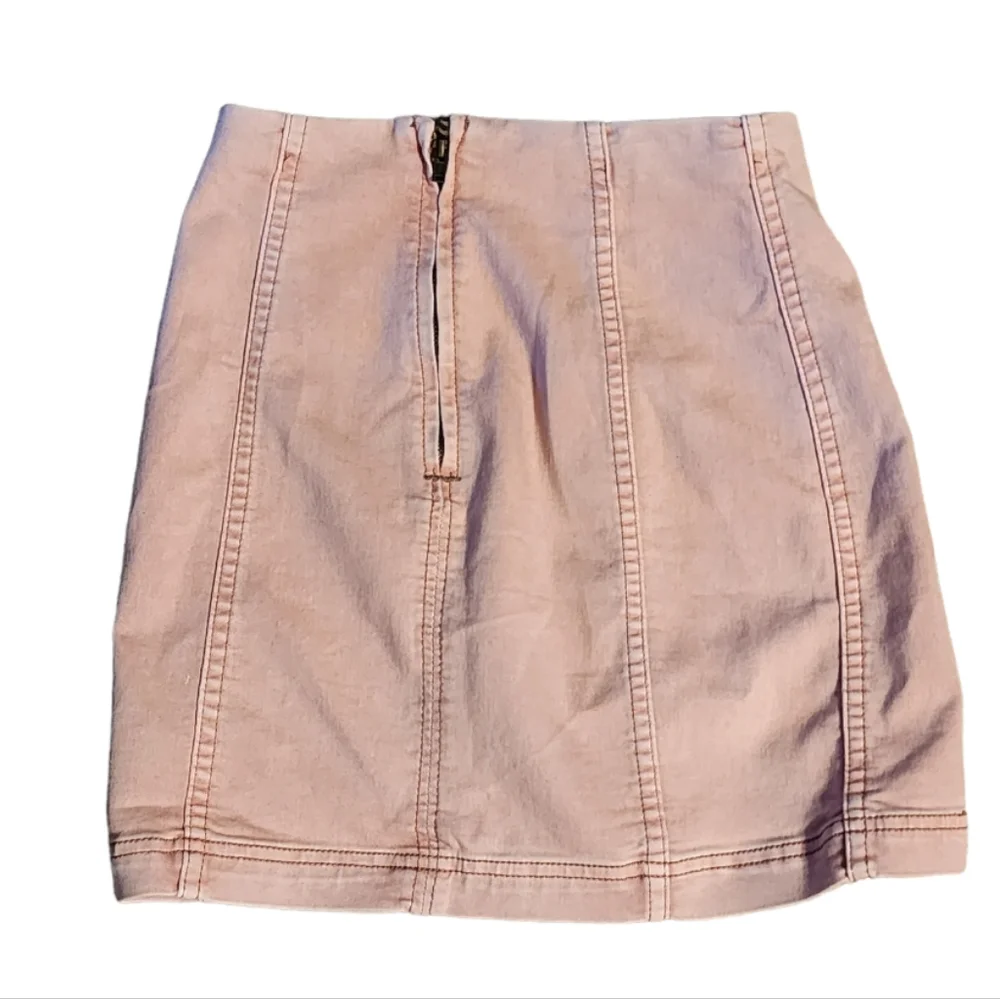 Free People Light Pink Denim Skirt Size 0 - Picture 2 of 3